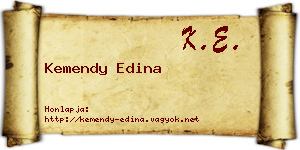 Kemendy Edina névjegykártya